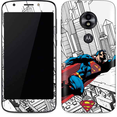 DC Comics Superman Flying Over City Pose Moto E5 Play Skin